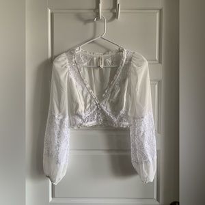 For Love & Lemons X Victorias Secret Freya Floral Lace Blouse